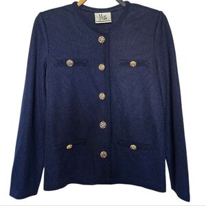 Mita Vintage Blue Cardigan With Gold Buttons Size Medium